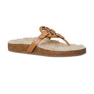 Tory Burch shearling Miller sandal new in the box size 10M